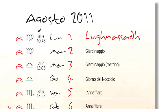 calendario lunare agosto 2011
