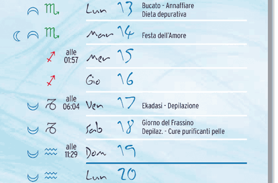 calendario lunare febbraio 2012