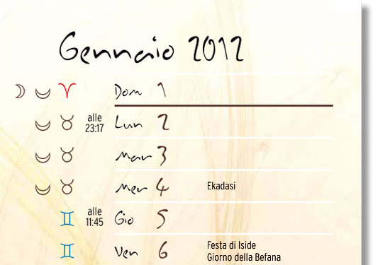 calendario lunare gennaio 2012