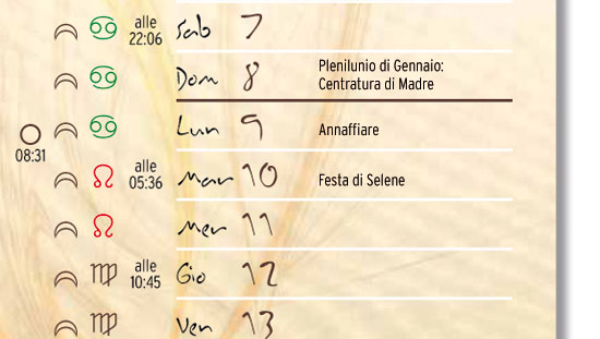 calendario lunare gennaio 2012