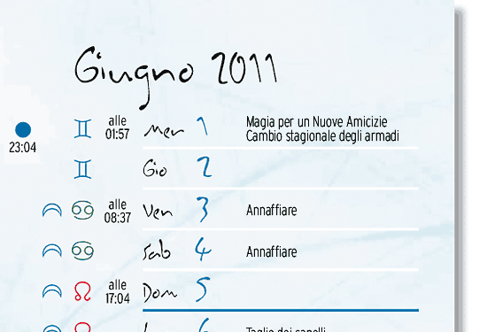 calendario lunare giugno 2011