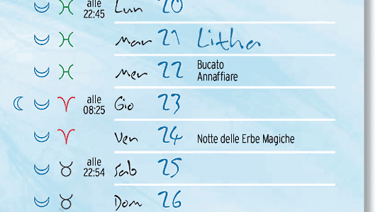 calendario lunare giugno 2011