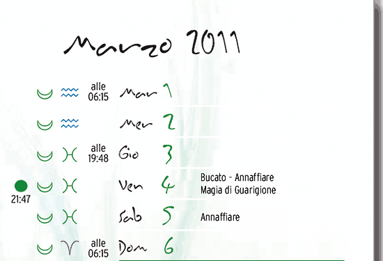 calendario lunare marzo 2011