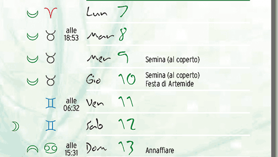 calendario lunare marzo 2011