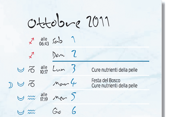 calendario lunare ottobre 2011